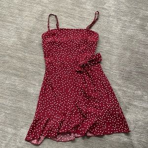 Red and White dot dress